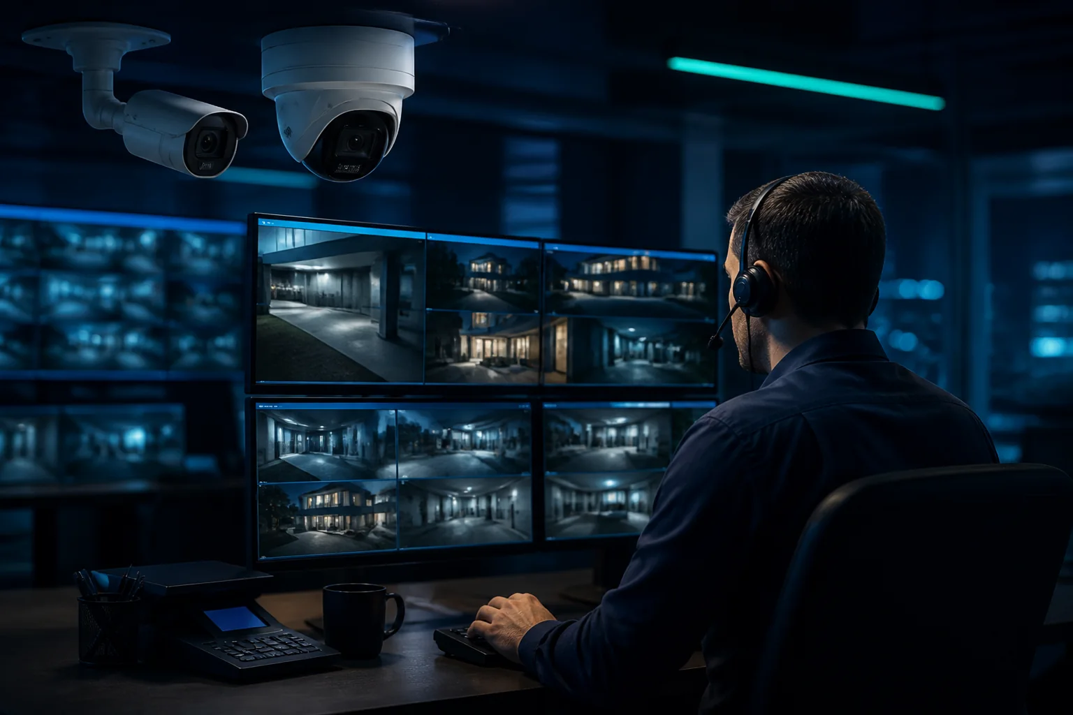 Centro de monitoreo de cámaras de seguridad